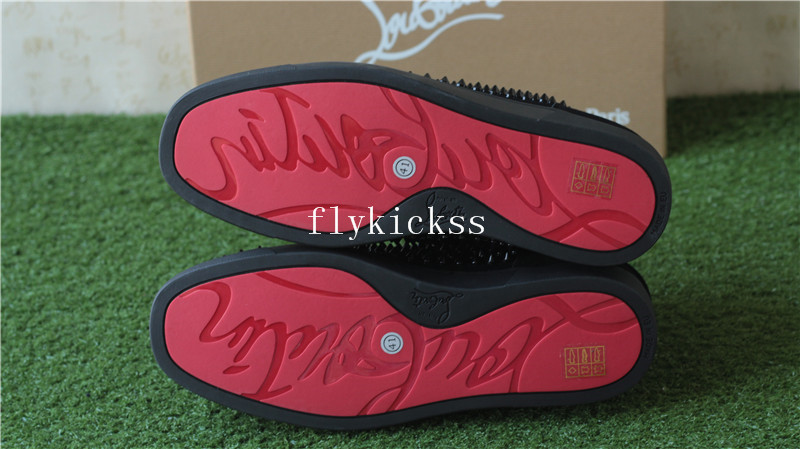 Super High End Christian Louboutin Flat Sneaker High Top Black Suede(With Receipt)